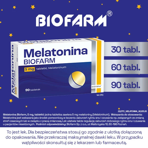 Melatonina Biofarm 5mg, 90 tabletek 4