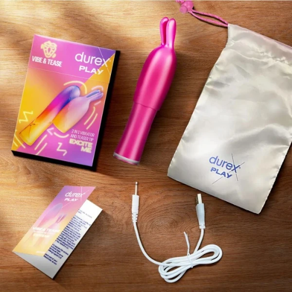 Durex Play Vibe & Tease, wibrator ze stymulującą końcówką 2w1, 1 sztuka 5