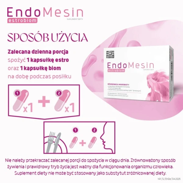 EndoMesin Estrobiom, 30 kapsułek estro + 30 kapsułek biom 2
