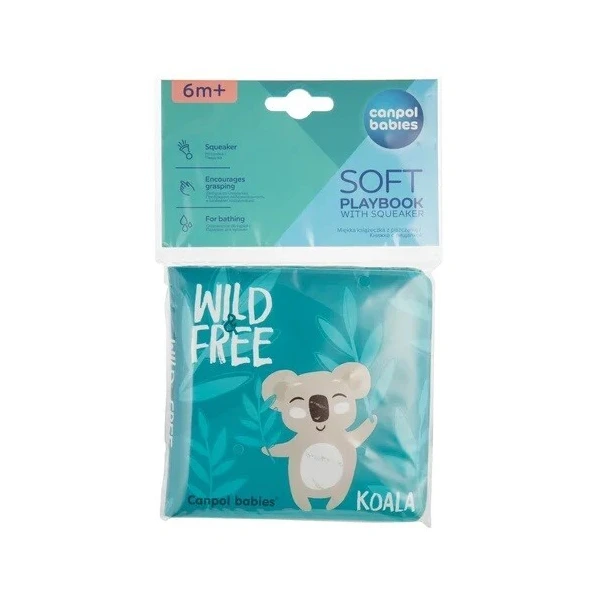 Canpol, miękka książeczka kąpielowa z piszczkiem, koala, Wild Free, po 6 miesiącu życia, 2/083, 1 sztuka 2