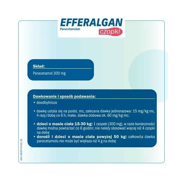 Efferalgan 300mg, czopki doodbytnicze, dla dzieci po 3 roku życia, 10 sztuk 2