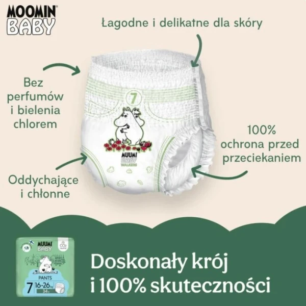 Muumi Baby Pants, pieluchomajtki, rozmiar 7, waga 16-26 kg, 34 sztuk 4