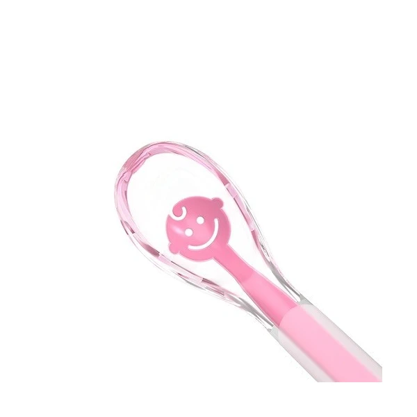 BabyOno, miękka łyżeczka silikonowa, rożowa, Baby's Smile, 1460/02, 1 sztuka 2