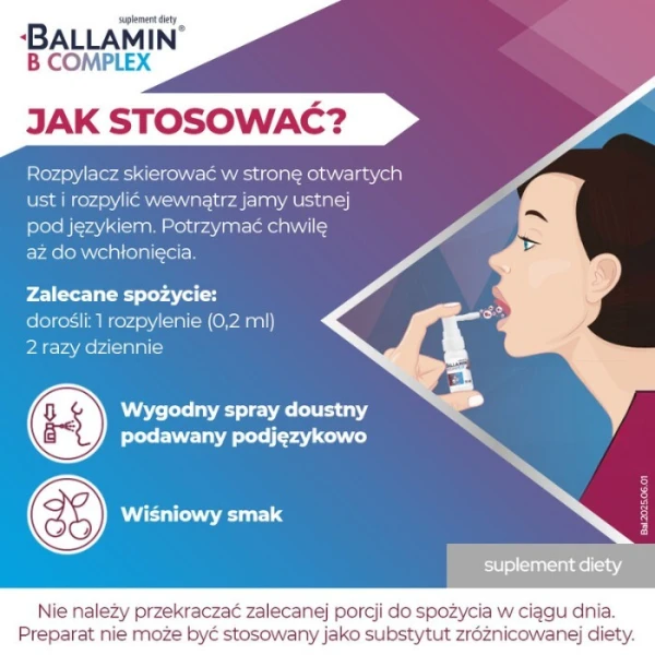 Ballamin B Complex, kompleks witamin B, aerozol doustny, 15ml 2