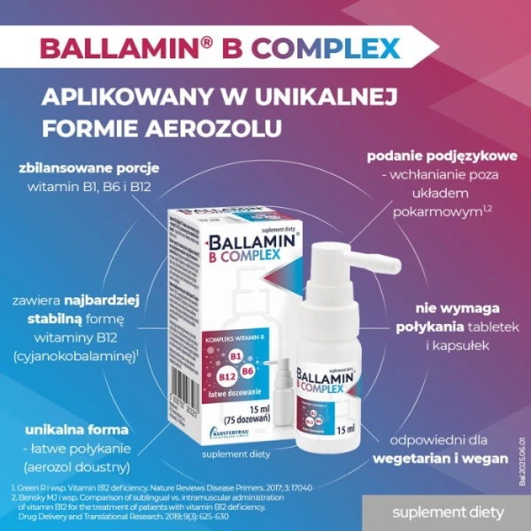 Ballamin B Complex, kompleks witamin B, aerozol doustny, 15ml 3