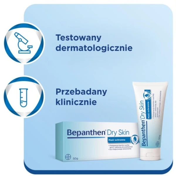 Bepanthen Dry Skin, maść ochronna, skóra bardzo sucha i skłonna do podrażnień, 50g 2