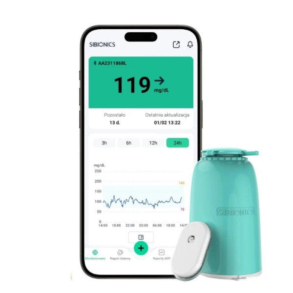 Sensor Sibionics GS1, system ciągłego monitorowania glukozy, 1 opakowanie 5