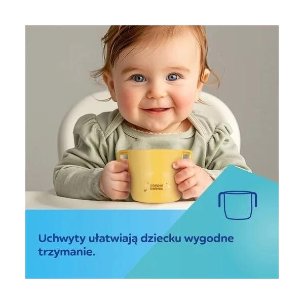 Canpol, otwarty kubek z uchwytami do nauki picia, po 12 miesiącu, żółty, 74/060, 180ml 4