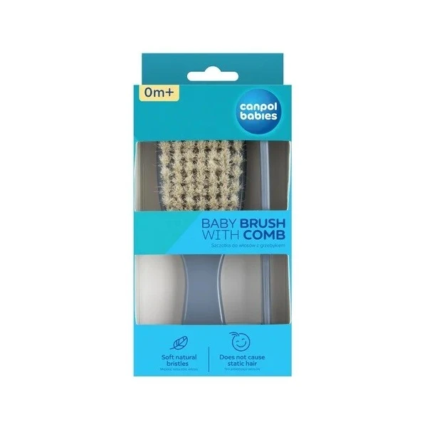 Canpol, szczotka i grzebień do włosów, blue, od urodzenia, 7/406, 1 zestaw 4