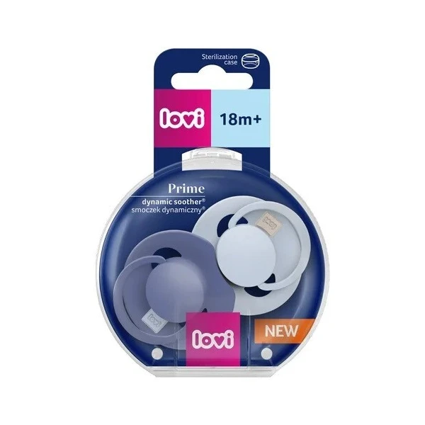Lovi, smoczek uspokajający, silikonowy, dynamiczny, Prime, Blue/Blue, po 18 miesięcy, 34/419, 2 sztuki 3