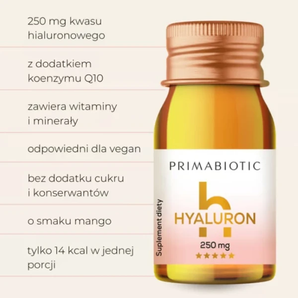Primabiotic Hyaluron, smak mango, 30 ampułek po 30ml 2