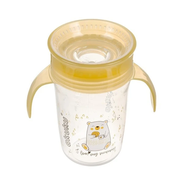 Akuku, kubek niekapek 360, Miś, A0670, po 9 miesiącu, 240ml 3