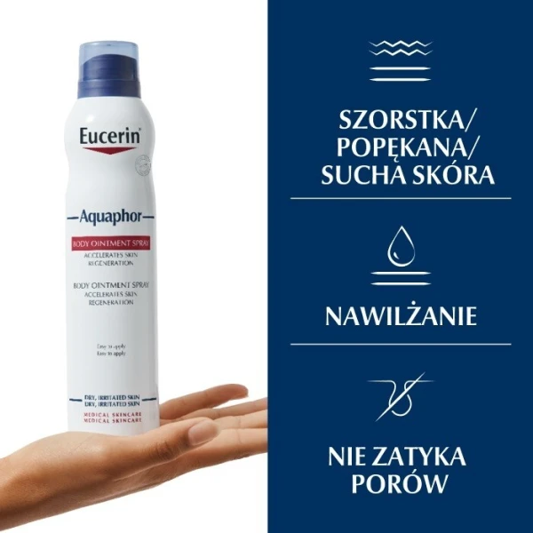 Eucerin Aquaphor, maść regenerująca w sprayu, skóra bardzo sucha, podrażniona lub popękana, 250ml 3