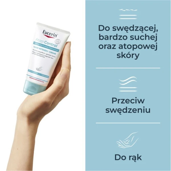 Eucerin Atopi Control, kojący krem do rąk, skóra swędząca, bardzo sucha i atopowa, 75ml 2