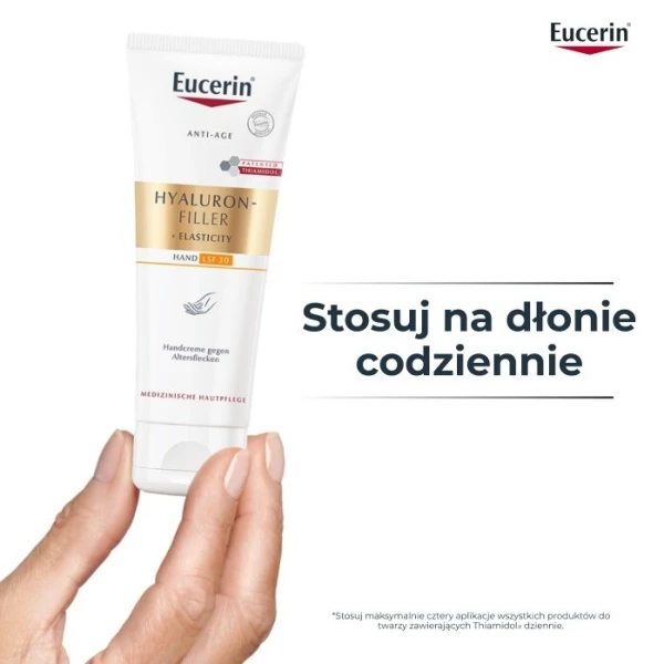 Eucerin Hyaluron-Filler + Elasticity, krem do rąk przeciw przebarwieniom, SPF 30, 75ml 2