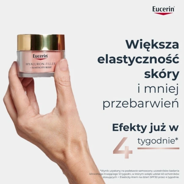 Eucerin Hyaluron-Filler + Elasticity, różany krem do cery dojrzałej z przebarwieniami, na dzień, SPF 30, 50ml 6