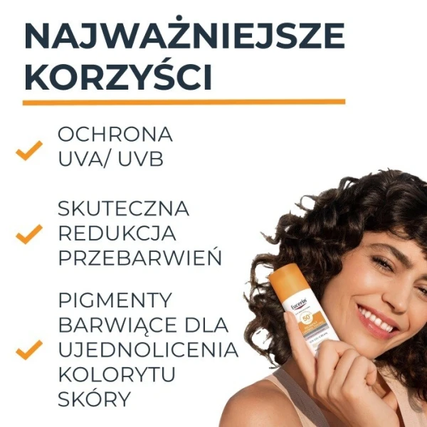 Eucerin Sun Protection Pigment Control, koloryzujący fluid ochronny przeciw przebarwieniom, odcień jasny, SPF 50+, 50ml 3