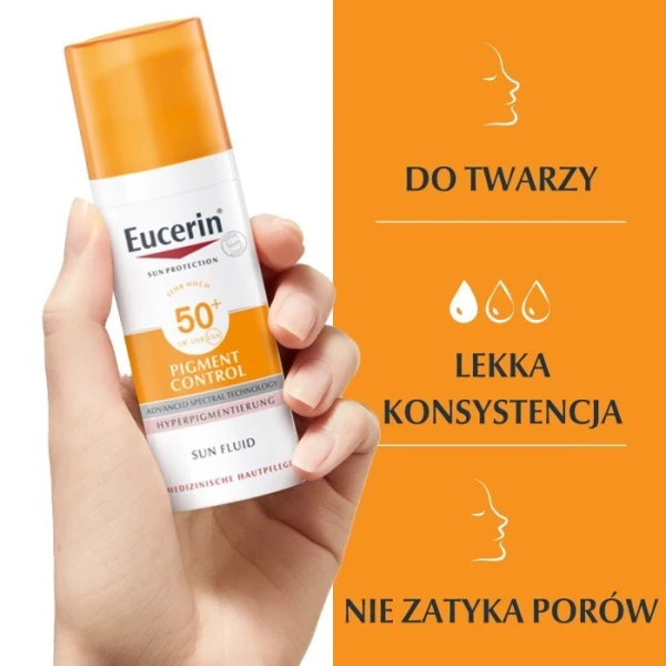 Eucerin Sun Protection Pigment Control, fluid ochronny przeciw przebarwieniom, SPF 50+, 50ml 5