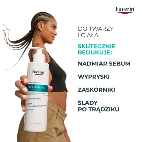Eucerin DermoPure Clinical, żel redukujący niedoskonałości do twarzy i ciała, do skóry trądzikowej, 400ml 6