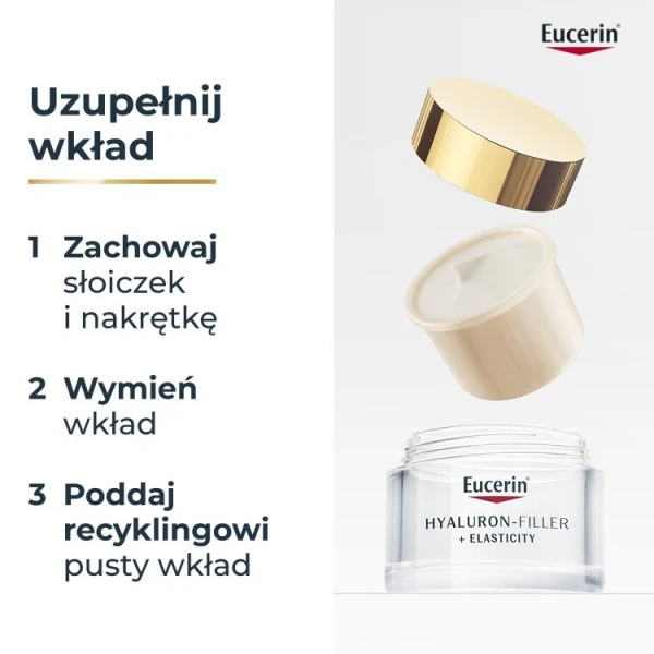 Eucerin Hyaluron-Filler + Elasticity, krem na dzień do cery dojrzałej z przebarwieniami i głębokimi zmarszczkami SPF30, refill, 50ml 2