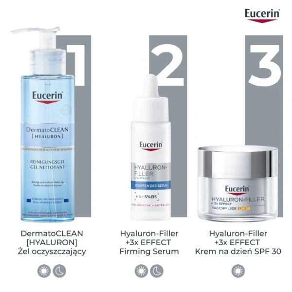 Eucerin Hyaluron-Filler + 3x Effect, przeciwzmarszczkowy krem na dzień SPF30, refill, 50ml 4