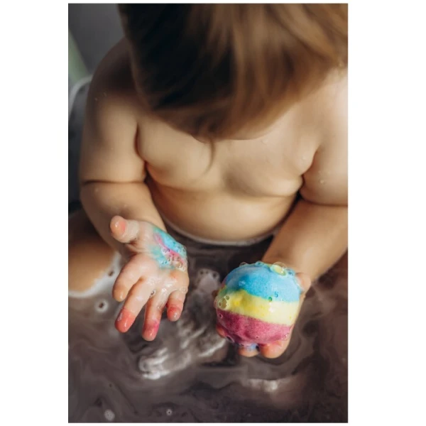 Mini U, Bath Bomb, kula do kąpieli tworząca kolorowy wir, Morski blask, 150g 2