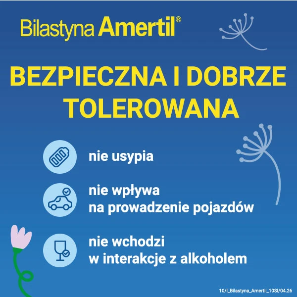 Bilastyna Amertil 20mg, 10 tabletek 6