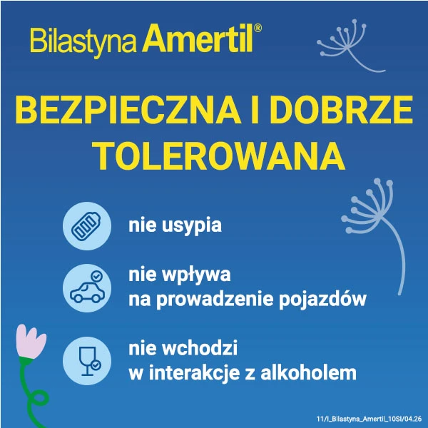 Bilastyna Amertil 20mg, 20 tabletek 5