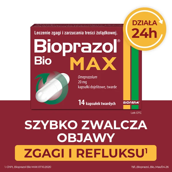 Bioprazol Bio Max 20mg, 14 kapsułek 3