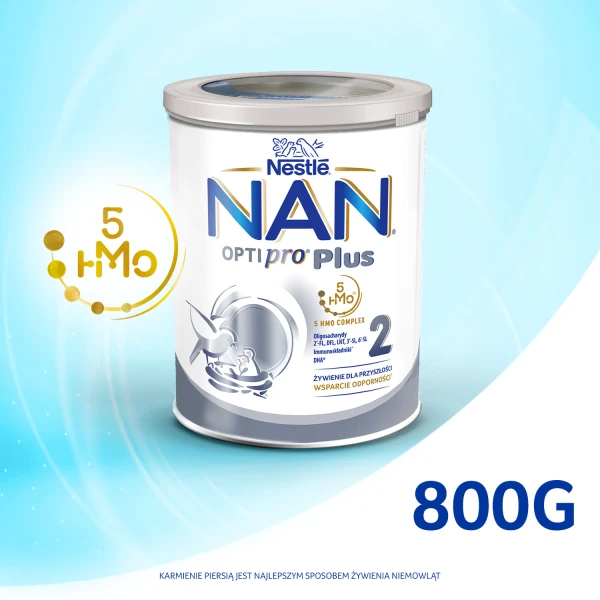 Nestle Nan Optipro Plus 2 HM-O5, mleko modyfikowane, po 6 miesiącu życia, 6x 800g (2 sztuki gratis) 5