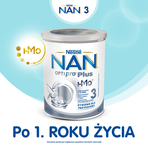 Nestle Nan Optipro Plus HM-O 3, formuła na bazie mleka, 6x 800g (2 sztuki gratis) 3
