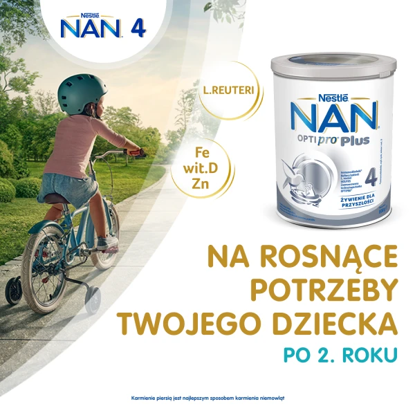 Nestle Nan Optipro Plus 4, formuła na bazie mleka, po 2 roku życia, 6x 800g (2 sztuki gratis) 4