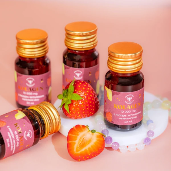 Pasieki Rodziny Sadowskich, Kolagen 10 000mg, z miodem i witaminami, płyn doustny, 30 ampułek po 30ml 2
