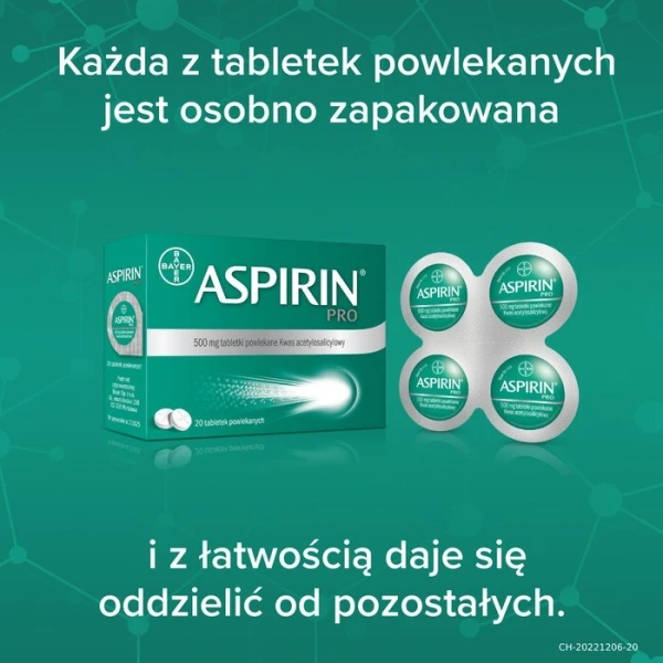 Aspirin Pro 500mg, 20 tabletek 4