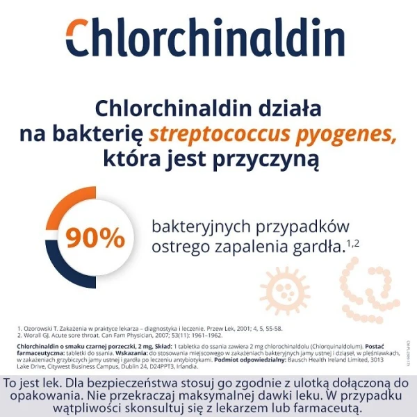 Chlorchinaldin 2mg, smak czarnej porzeczki, 40 tabletek do ssania 3