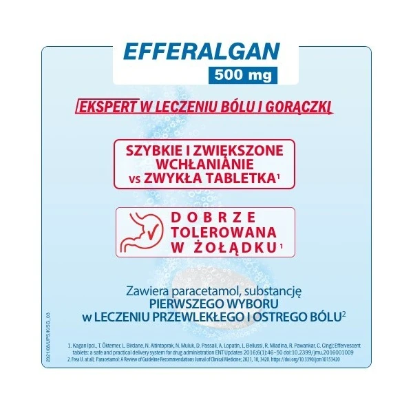 Efferalgan 500mg, 16 tabletek musujących 2