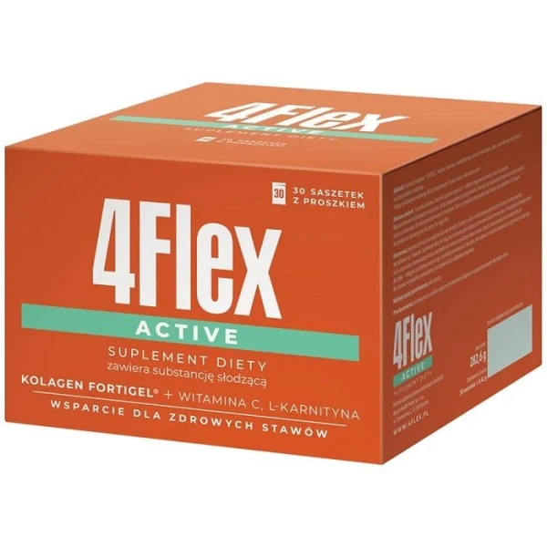 4Flex Active, kolagen Fortigel + L-karnityna + witamina C, proszek, 30 saszetek