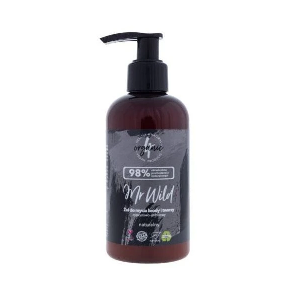 [DATA - 2026-11-30] 4Organic, Mr Wild, żel do mycia brody i twarzy, cyprysowo-imbirowy, 200ml