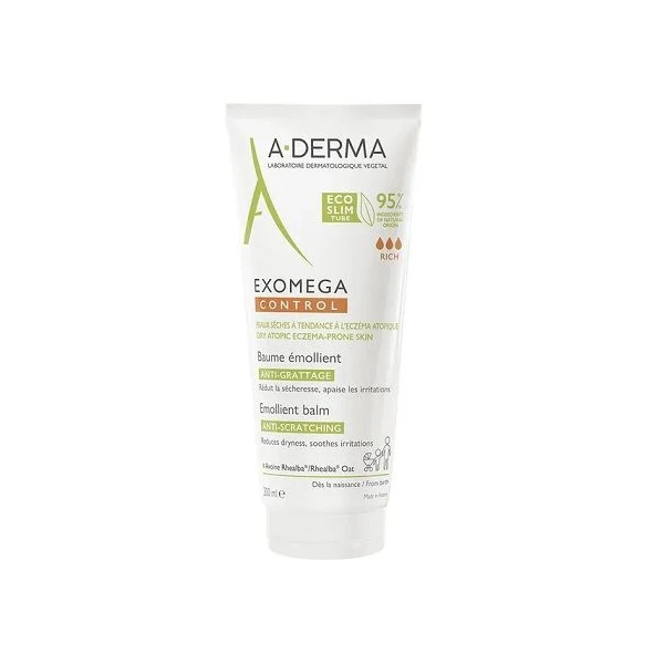 A-Derma Exomega Control, balsam przeciw drapaniu, skóra sucha, skłonna do egzemy atopowej, od urodzenia, 200ml