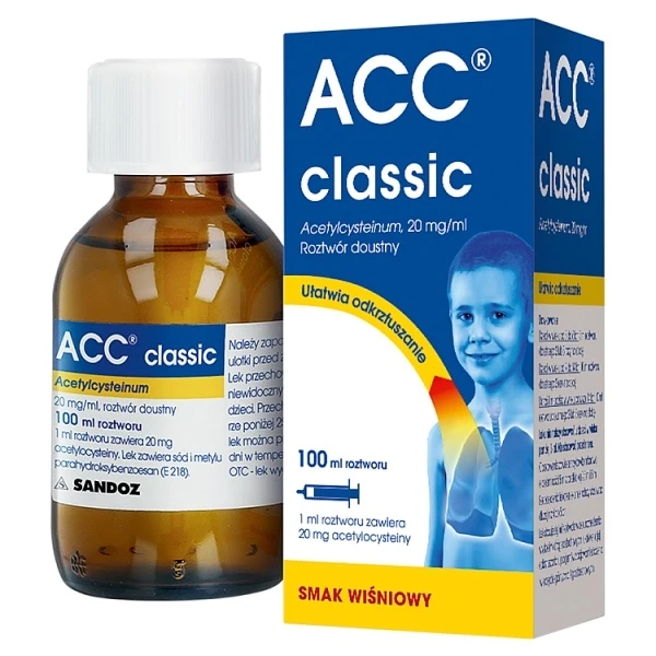 ACC Classic 20mg/ml, roztwór doustny, smak wiśniowy, 100ml