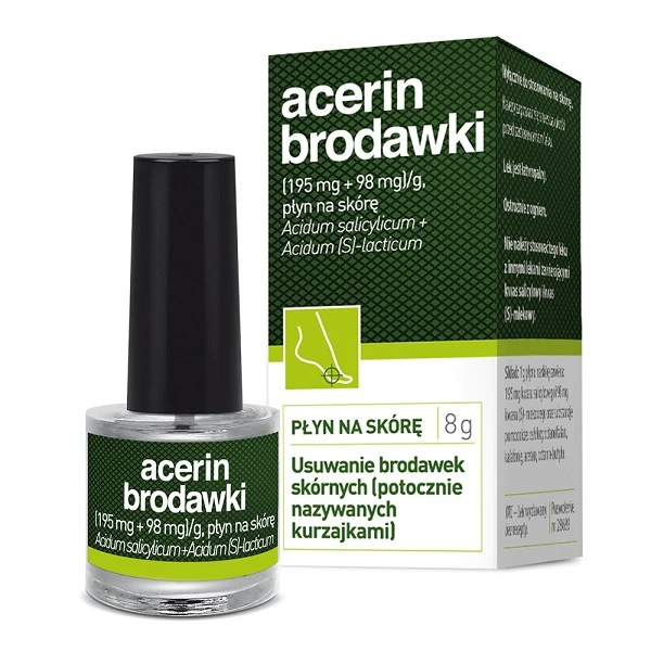 Acerin Brodawki (195mg+98mg)/g, płyn na skórę, 8g