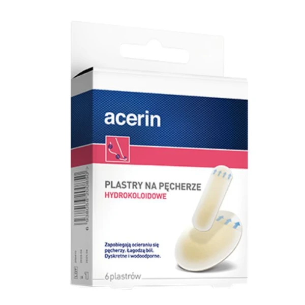 Acerin, hydrokoloidowe plastry na pęcherze, 6 plastrów