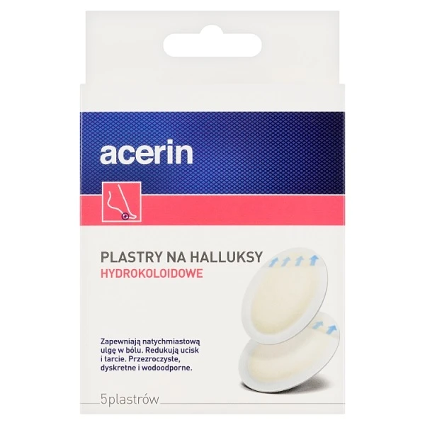 Acerin, hydrokoloidowe plastry na halluksy, 5 plastrów