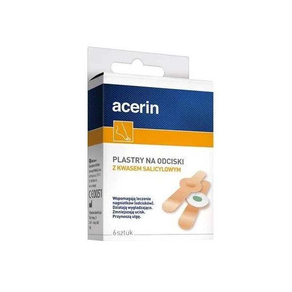 Acerin, plastry na odciski z kwasem salicylowym, 6 sztuk