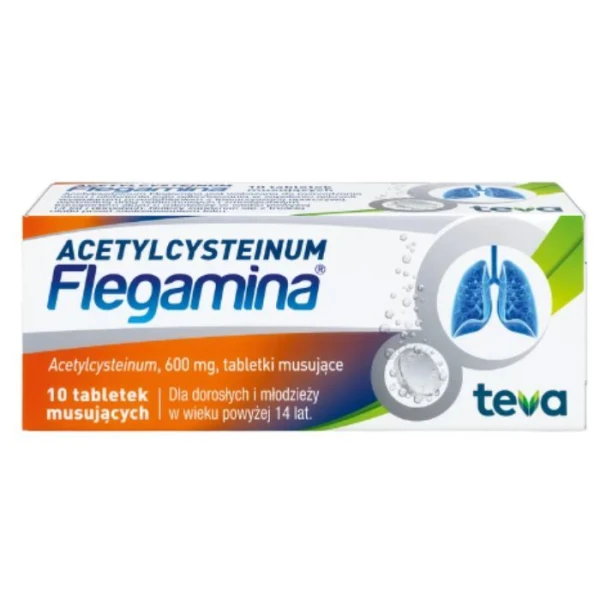 Acetylcysteinum Flegamina 600mg, 10 tabletek musujących