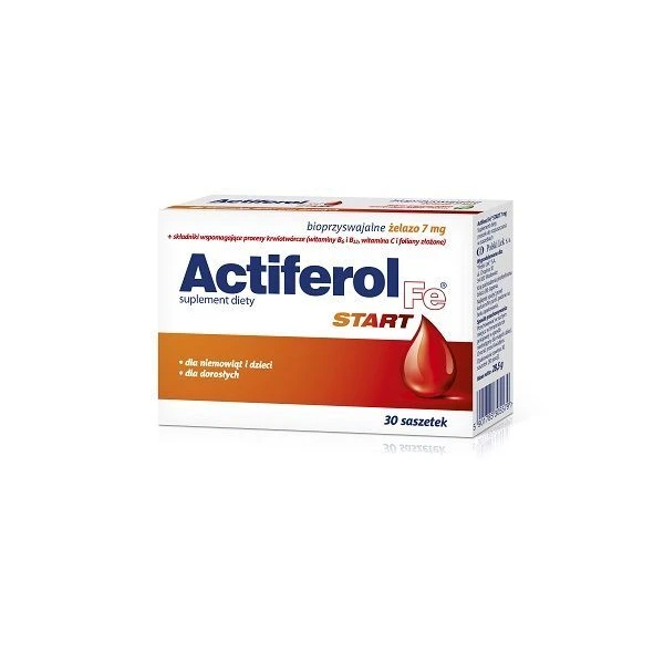 Actiferol Fe Start, żelazo 7mg, proszek, 30 saszetek