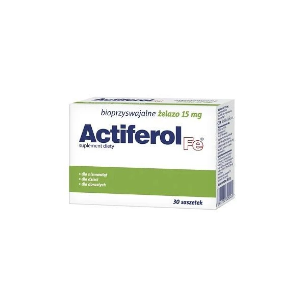 Actiferol Fe, żelazo 15mg, proszek, 30 saszetek