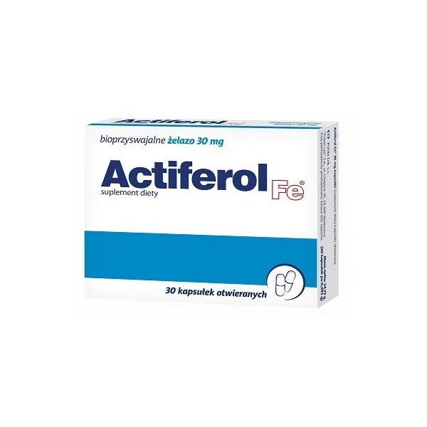 Actiferol Fe, żelazo 30mg, 30 kapsułek