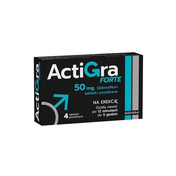 Actigra Forte 50mg, 4 tabletki