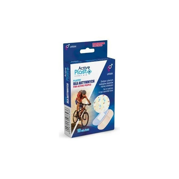 Active Plast First Aid, plastry dla aktywnych, 2 rodzaje, 16 sztuk